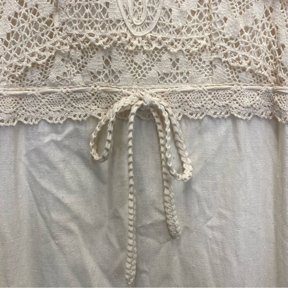 Vintage Gonzalo Bauer Girasol Mexican Tan Prairie Lace Long Sleeve Maxi Dress - Picture 4 of 16